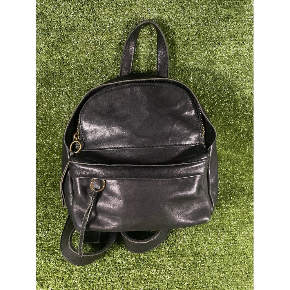 Madewell Black Leather Lorimer Mini‎ Backpack Classic Minimalist Chic Indie